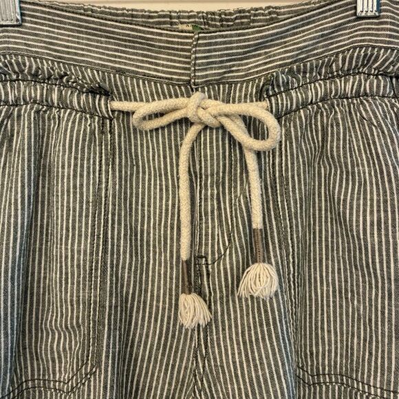 ANTHROPOLOGIE Seashore Linen Pants Green White Stripe Women’s Size Small - Picture 7 of 9